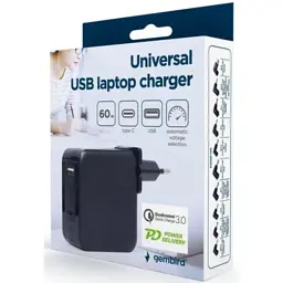Зарядний пристрій Gembird 60W PD & QC, Type-C, USB-A (NPA-PD60-01) - мініатюра 4