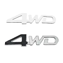 Емблема напис 4WD хром+чорний 127×32мм метал (на скотчі) - мініатюра 2