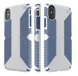 Протиударний чохол-бампер Speck Presidio Grip 117124-7569 для iPhone X/XS Microchip Grey/Ballpoint Blue - мініатюра 5