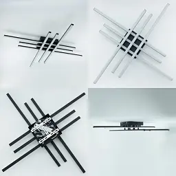 Керована світлодіодна люстра LINE 6L RC 100 Вт 860x860x90 мм Чорна ESLLSE - мініатюра 6