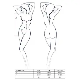 Боді-монокіні з глибоким декольте PETRA BODY black XXL/XXXL — Passion Exclusive - мініатюра 4