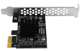 Контроллер Dynamode PCI-E to 2 х SATA III (6 Гбит/сек), 2 внутр. канала, чипсет Marvell 88SE91XX - мініатюра 2