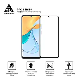 Захисне скло на ZTE Blade V50 Vita з олеофобним покриттям, Pro, повне проклеювання, антистатичний і пиловідштовхуючий шар, 9H, самоклеючеся, 2.5D, на весь екран, антистатичний клей, ArmorStandart (ARM70681) - мініатюра 2