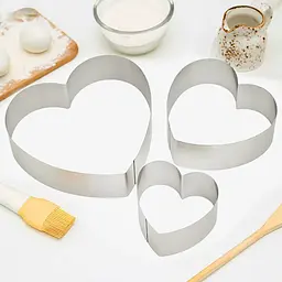 Набір металевих форм кілець для десертів, тістечок, випічки тортів у формі сердець 20х19 см (висота 8 см), Господар Сріблястий 87047 - мініатюра 10