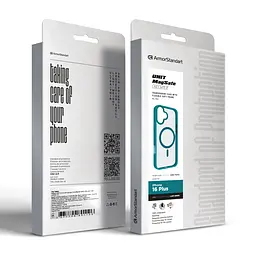Чехол Apple iPhone 16 Plus, Unit MagSafe, зеленый, прозрачный, магсейф, противоударный, магнитный, панель-накладка с поддержкой MagSafe, с поддержкой беспроводной зарядки, TPU+PC, защита всего корпуса, ударопрочный, ArmorStandart (ARM79292) - мініатюра 6