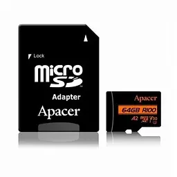 Карта пам'яті Apacer 64GB microSD class 10 UHS-I U3 (AP64GMCSX10U8-R)