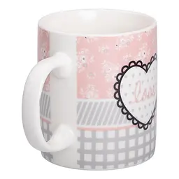 Чашка порцелянова Love 400 мл, сірий з рожевим Liling Rongxiang Ceramic RX-N240143GRE - мініатюра 12