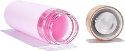 Пляшка скляна OldBro бамбукова кришка із захисним силіконовим чохлом Pink 590 мл - мініатюра 3