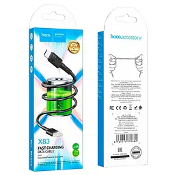 Дата кабель Hoco X83 Victory USB to MicroUSB (1m) Black - мініатюра 6