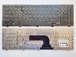 Клавіатура для ноутбуків Dell Inspiron 15-3521, 15-5521 Series, Vostro 2521 чорна з чорною рамкою RU/US High