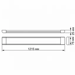 LED світильник лінійний VIDEX 54W 1,2М 5000K - мініатюра 3
