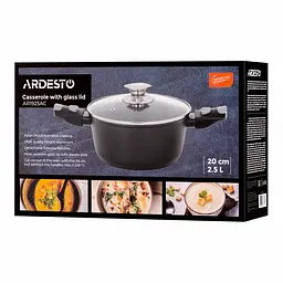 ARDESTO Каструля зі скляною кришкоюGemini Bari, 2.5л, алюміній, чорний - мініатюра 10