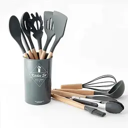 Набір кухонного приладдя силіконовий Kitchen Set RB-2239 сірий (12 предметів)
