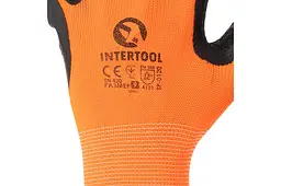 Рукавички робочі захисні Intertool латексна рифлена 9" (в упаковці 12 шт.) - мініатюра 3