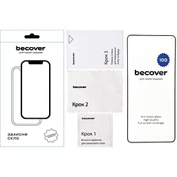 Захисне скло BeCover для Xiaomi Redmi Note 13 4G 10D Black (711375) - мініатюра 2