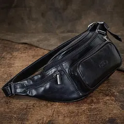 Чоловіча поясна сумка-бананка Tony Perotti Italico 8018 nero (90623) Чорна - мініатюра 2