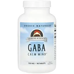 Гамма-аміномасляна кислота Source Naturals Serene Science® GABA 750 мг 90 таблеток