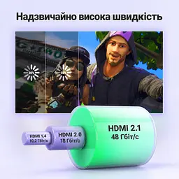 Кабель HDMI UGREEN HD140 2.1 8K 60 Гц 3 м чорний (80404) - мініатюра 4