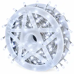 Новорічна LED - гірлянда мішура Xmas «Краплі» 30 м 900 LED, Біла, 220В, з пультом ДК - мініатюра 7