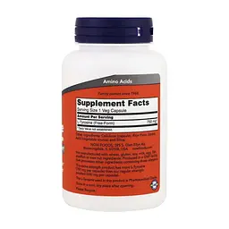 Амінокислота Now Foods L-Тирозин, L-Tyrosine, 750 мг, 90 вегетаріанських капсул (NOW-00165) - мініатюра 2