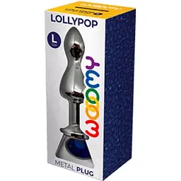 Металева анальна пробка Wooomy Lollypop Double Ball Metal Plug L - мініатюра 3