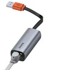 Мультипортовий адаптер USB Хаб Baseus Steel Cannon Series USB A Gigabit LAN Adapter CAHUB-AD0G Dark Grey - мініатюра 2