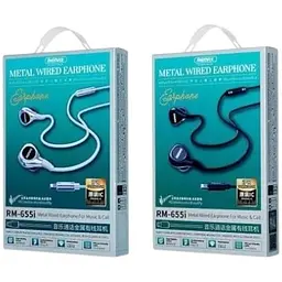 Навушники Remax RM-655i Lightning Metal Wired Earphone for Music & Call чорні - мініатюра 6