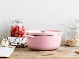 Каструля чавунна з кришкою KitchenAid 26 см 5,2 л колір суха троянда (CC007431-001) - мініатюра 4
