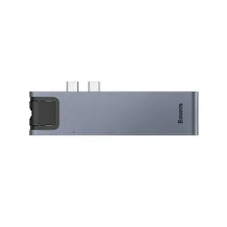 Концентратор Baseus USB-C Thunderbolt 7-in-1 2xUSB 3.0 + 1xUSB-C PD + HDMI 4K60Hz + SD/TF + 1xRJ45 1000Mbps gray (CAHUB-L0G) - мініатюра 2