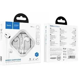 Навушники Hoco crystal earphones with mic M1 Max 3.5мм білі - мініатюра 9