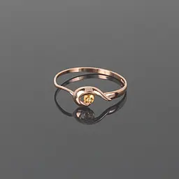 Каблучка з червоного золота з цитрином 22 K-0060