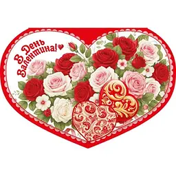 Валентинка подвійна ЕТЮД "В День Валентина" 31х21,3см 1шт/уп СМГ-669у