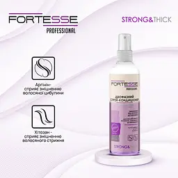 Двофазний спрей-кондиціонер Fortesse Professional Strong & Thick для ослабленого волосся схильного до випадіння 250 мл - мініатюра 5