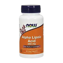 Антиоксидант Now Foods Альфа-ліпоєва кислота 250 мг, Alpha Lipoic Acid, 60 капсул (NOW-03042)