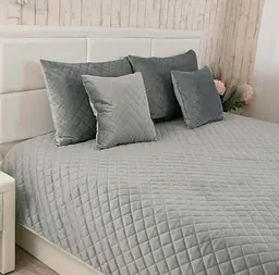 Покривало Руно VeLour 150х220 "Dark Grey ромб" (360.55_Dark Grey ромб) - мініатюра 4
