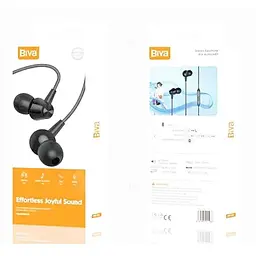 Навушники з мікрофоном Biva HF-14 Wirred Earphones With Mic Black - мініатюра 3