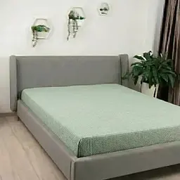 Простирадло Бамбук Світло-зелене м'яке завдовжки 2,00 × 2,30 м для двоспального різання