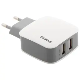 Мережевий зарядний пристрій Baseus Letour 2USB 2.4A ZCL2B-B02 White-Grey - мініатюра 3