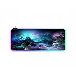 Ігрова поверхня для комп'ютерної миші та клавіатури RGB з підсвічуванням UKC килимок на стіл нековзний 80х30 см G-613