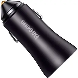 Автомобільний зарядний пристрій Baseus Golden Contactor Max Dual Fast Charger Car Charger U+C 60W Dark Gray (CGJM000113) [77942] - мініатюра 2
