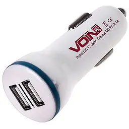 Автомобільний зарядний пристрій Voin 2USB 12/24V - 5V 2.1A (C-2023W)