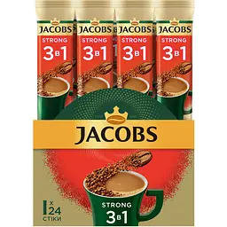 Кавовий напій Jacobs 3 в 1 Strong, 12.9 г х 24 шт. - мініатюра 2