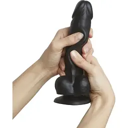 Реалістичний фалоімітатор Strap-On-Me Sliding Skin Realistic Dildo Black - XL - мініатюра 2