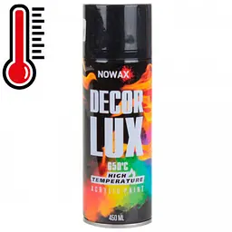 Акрилова високотемпературна фарба Nowax 650° Спрей 450 мл Чорна (black/ral9005) - мініатюра 5