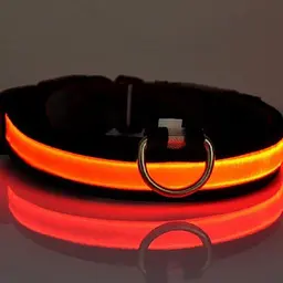 Світлодіодний водонепроникний нашийник на акумуляторі з USB для котів і собак XL помаранчевий - мініатюра 2