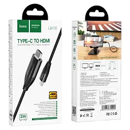 Адаптер Hoco UA16 Type-C to HDMI TV HD on-screen cable Metal сірий - мініатюра 3
