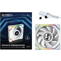 Вентилятор Lian Li UNI Fan SL WIRELESS LCD 120-1 (G99.12SLLCD1W1W.00) White - мініатюра 8