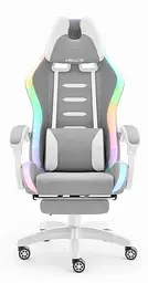 Комп'ютерне крісло Hell's HC-1039 LED RGB Grey-White (тканина) - мініатюра 2