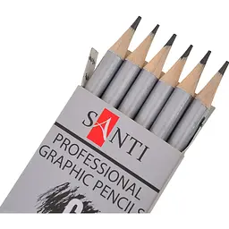Набір чорнографітних олівців Santi Highly Pro 6 шт. (742382) - мініатюра 3