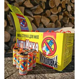 Липка стрiчка вiд мух АГРОМАКСІ (кругла) Мухоловка жовта Анти Муха